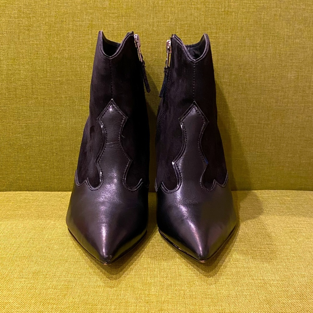 Western, Sam Edelman-Bradley black suede and leather booties-size 7
